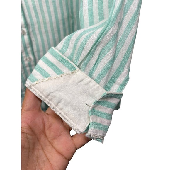 Tommy Bahama Turquoise Linen Button Front Top Size XL Tunic Beach Resort - Picture 9 of 15